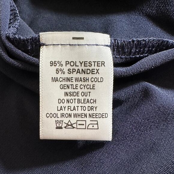 Kiyonna New Womens Plus Size 3/4 Sleeve Wrap Dress Navy Blue Size 1X USA Classic - Picture 8 of 9